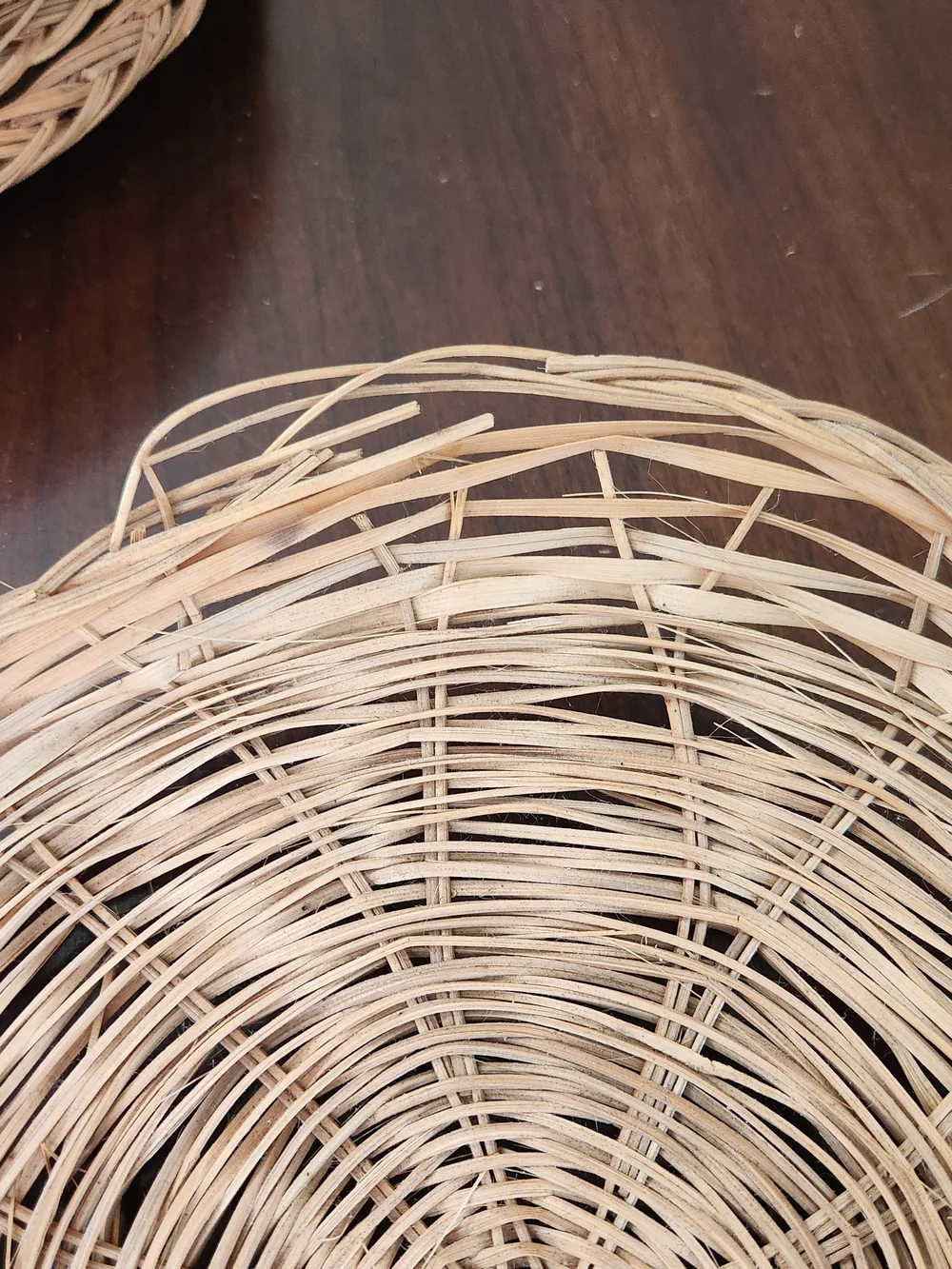 Vintage Set 6 10 Inch Wicker Paper Plate Holders Chargers Basket Trays Picnic
